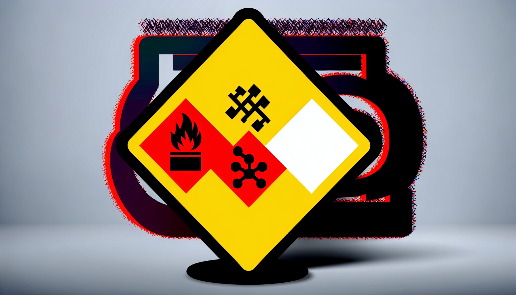 A hazardous materials warning sign