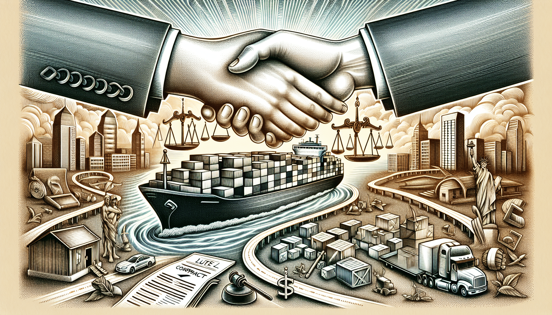 Illustration of a shipping contract