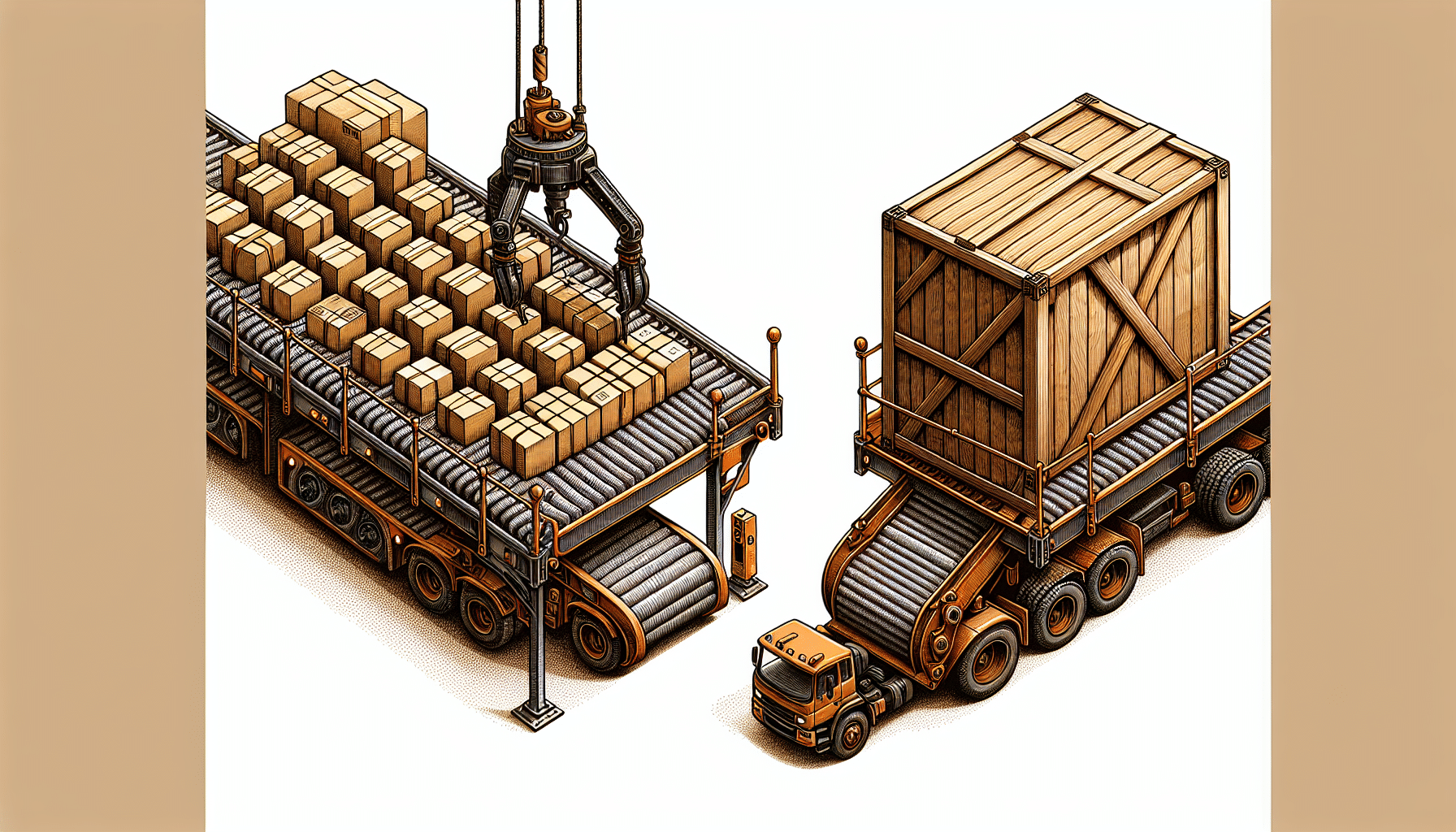Illustration comparing parcel and freight shipping
