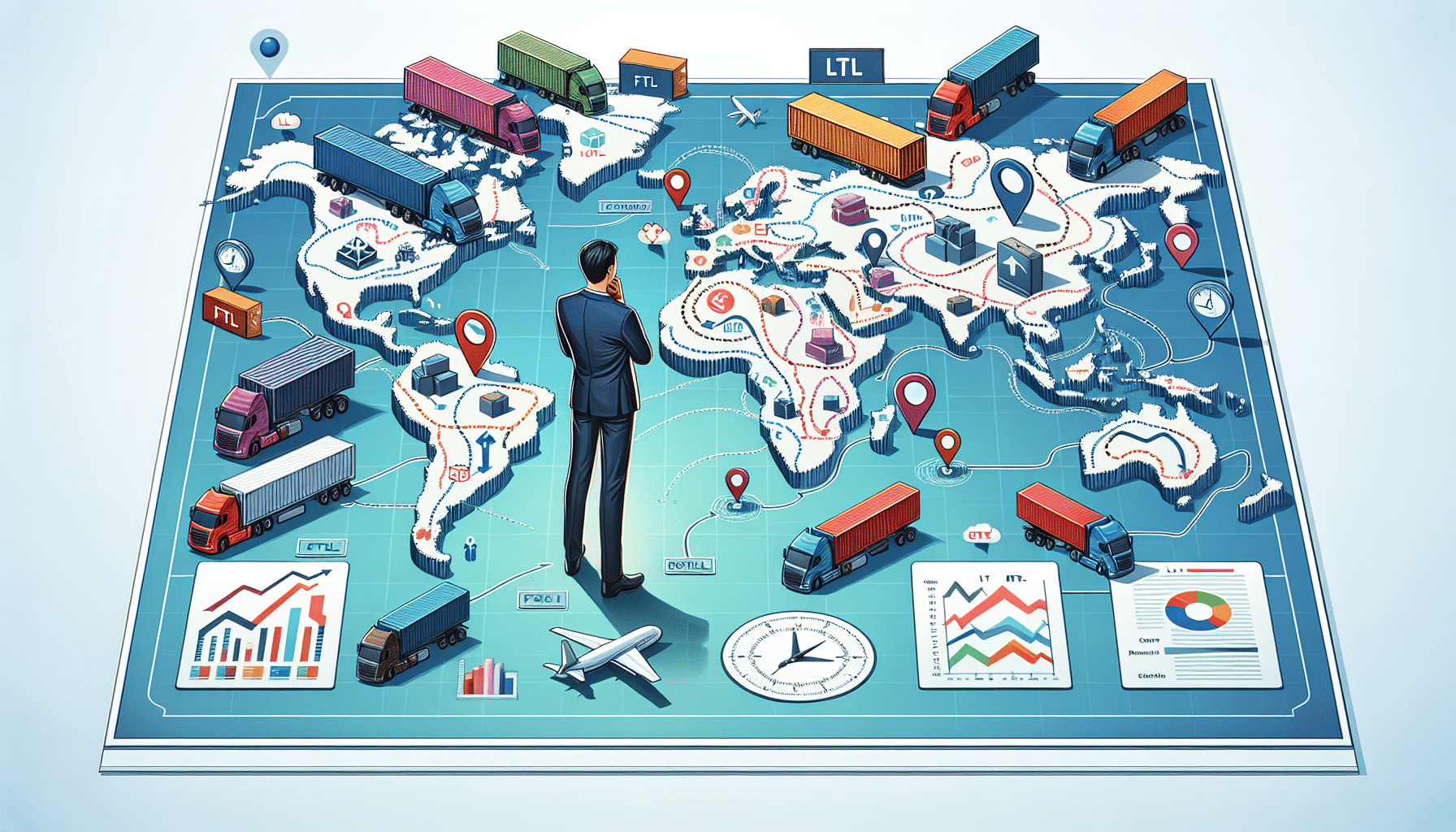 A graphic showing different shipping methods suitable for businesses.