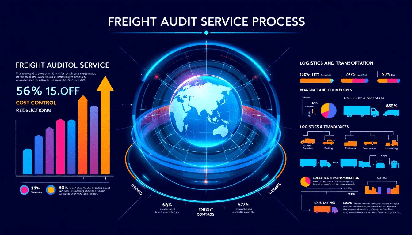 A freight audit service process highlighting cost control measures.