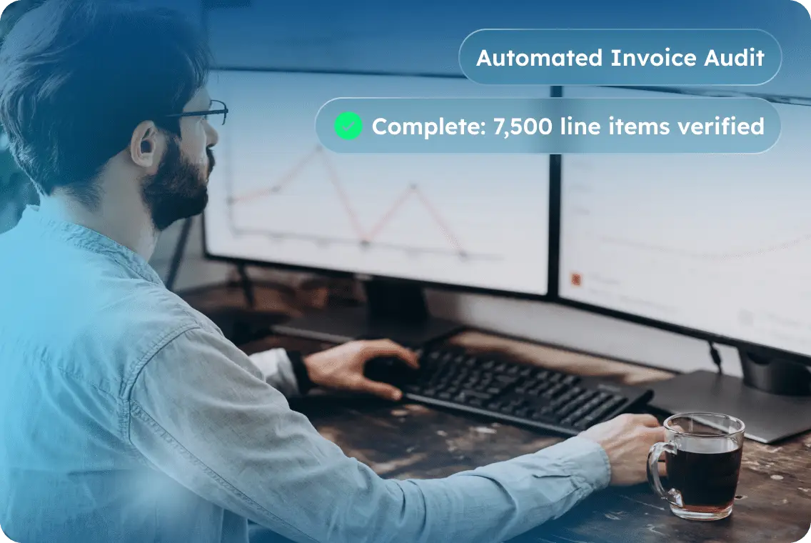 Automated parcel audit icon representing time savings and error reduction in shipping workflows